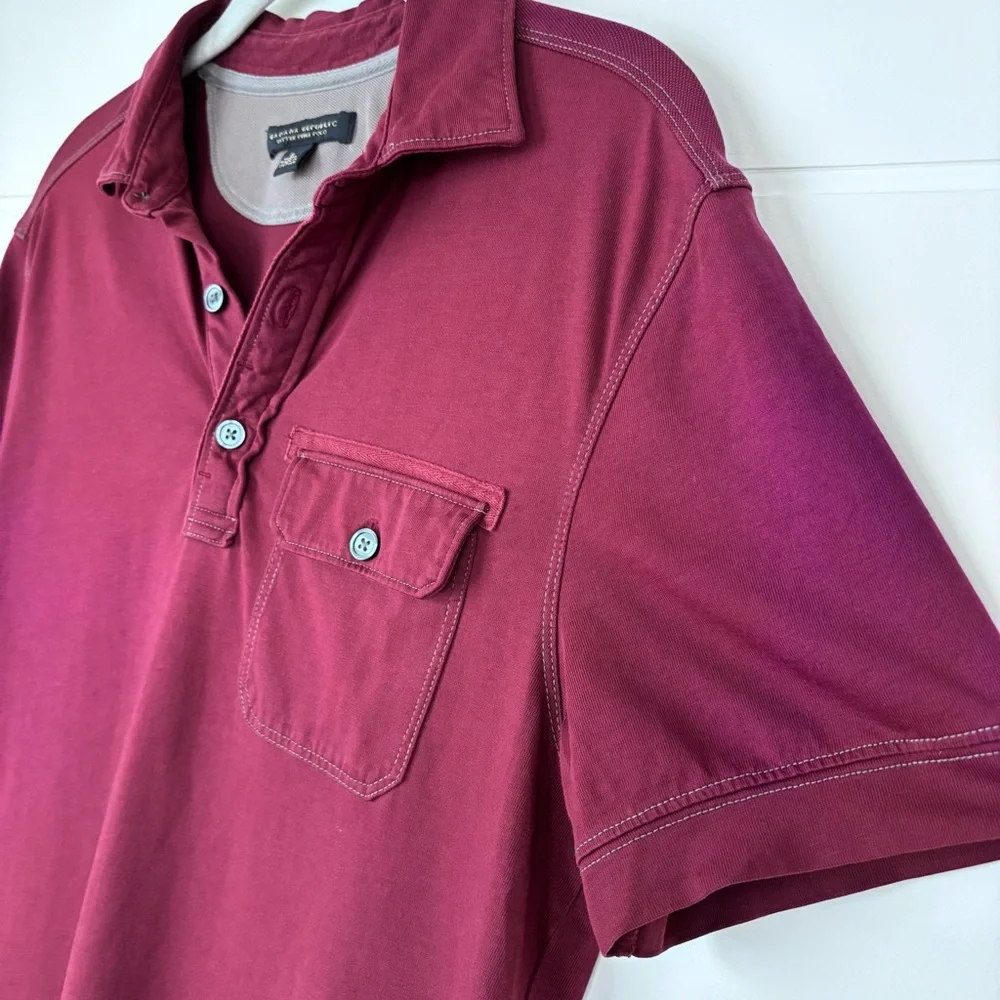 Banana Republic Maroon Red Polo Shirt Classic Short Sleeve Men's Size Small
